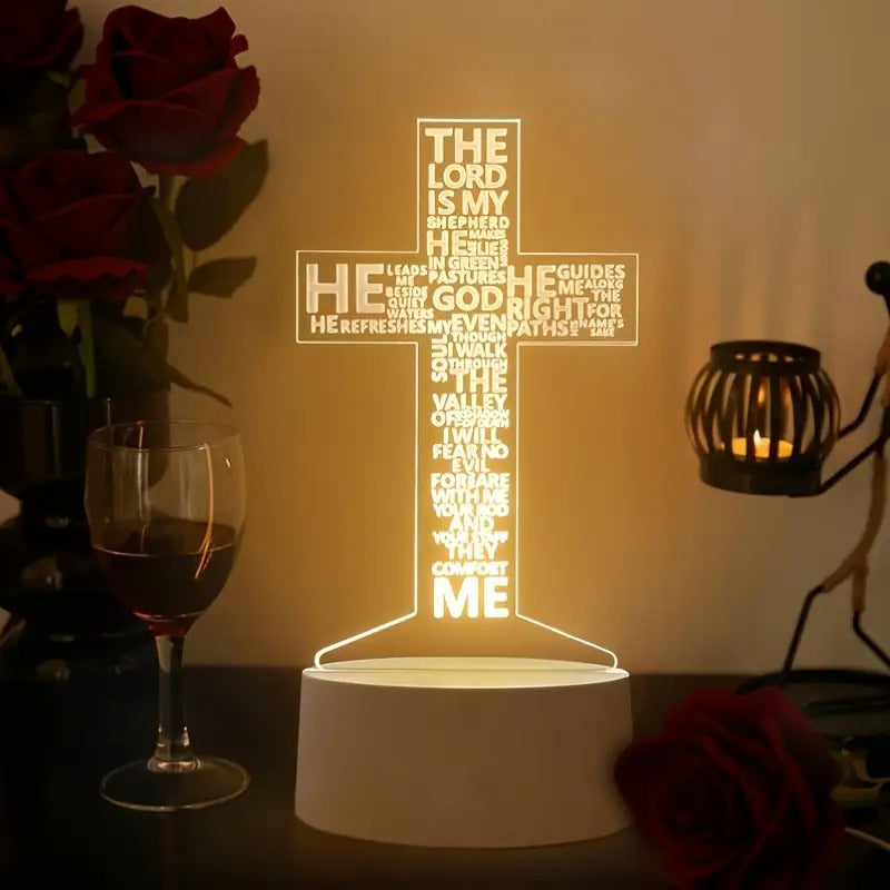 PrayerLite™ Bible Verse Lighting 3D Prayer Cross Night Light