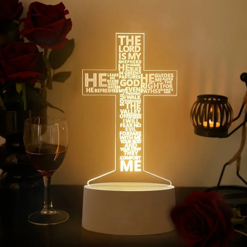 PrayerLite™ Bible Verse Lighting 3D Prayer Cross Night Light