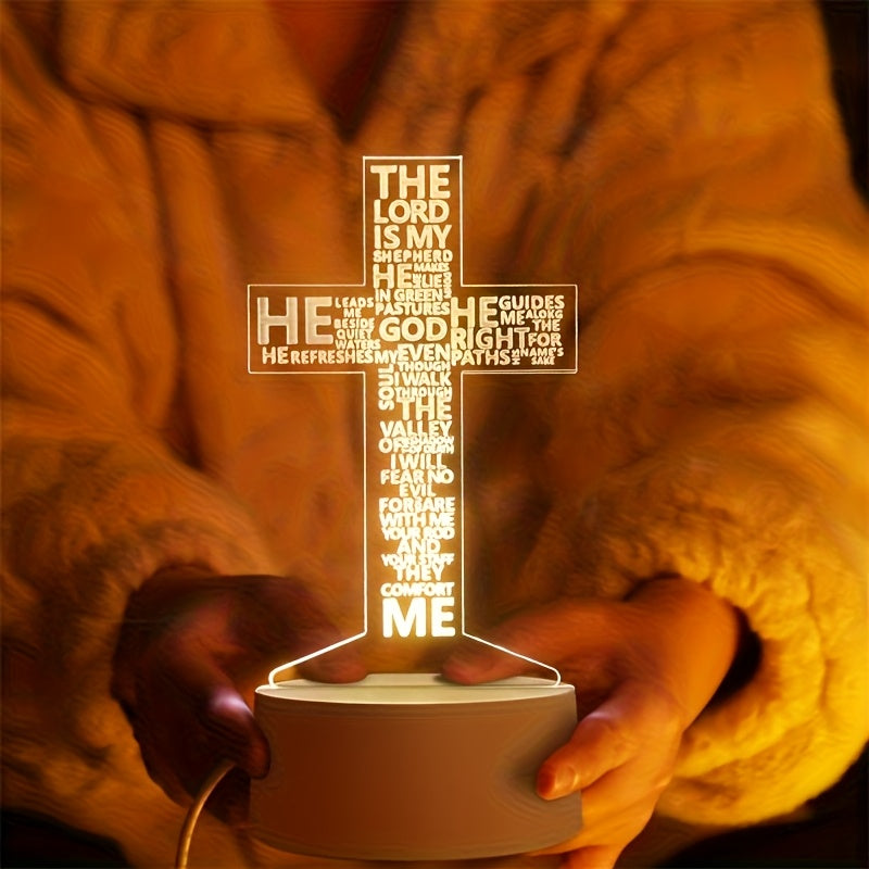 PrayerLite™ Bible Verse Lighting 3D Prayer Cross Night Light