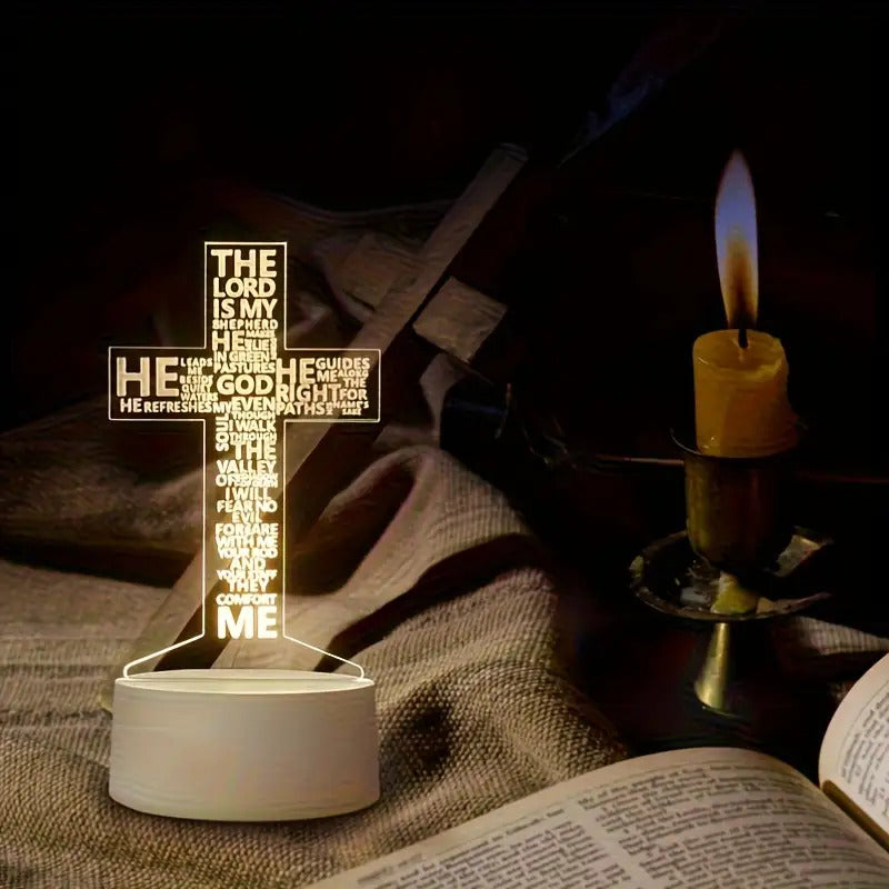 PrayerLite™ Bible Verse Lighting 3D Prayer Cross Night Light