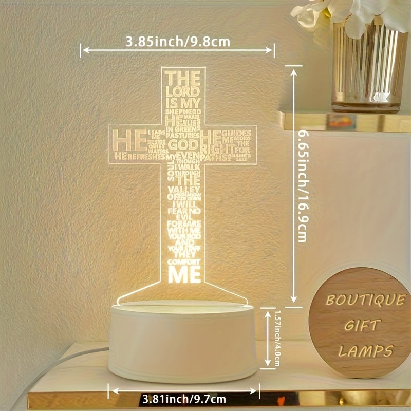 PrayerLite™ Bible Verse Lighting 3D Prayer Cross Night Light